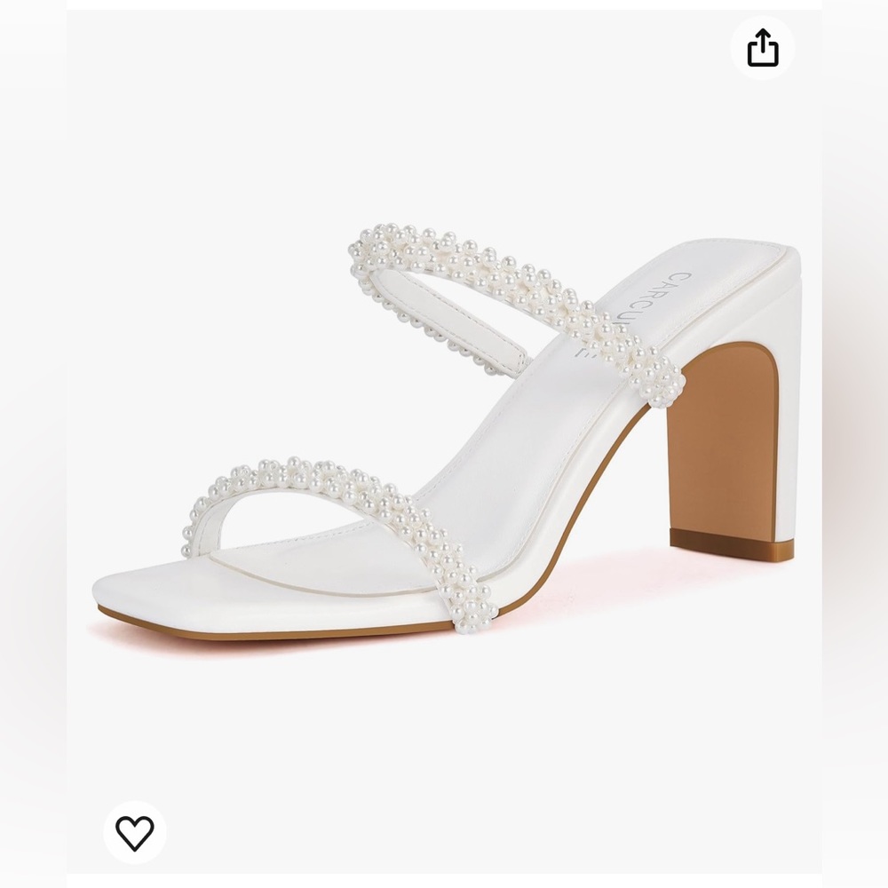 White Pearl 3 inch block heel